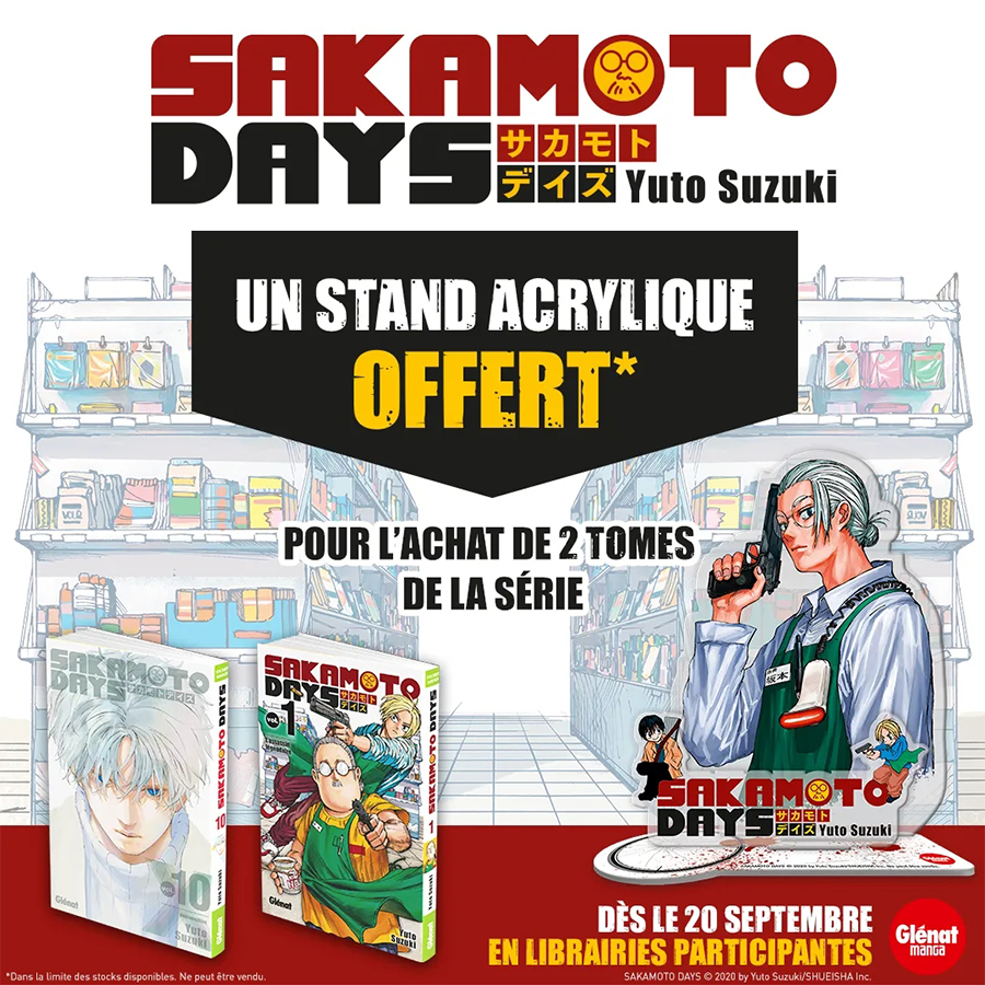 Sakamoto Days T.10 : Un stand acrylique offert